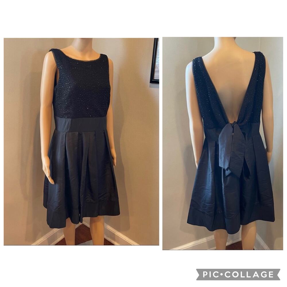 Slny Black Black Sequined Top A-Line Dress